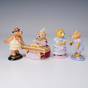 4pc Halcyon Days Ladies Teddy Bear Figurines