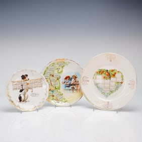 Three Early 20th Century Ceramic Calendar Plates