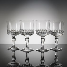 4 Orrefors Silvia Crystal Claret Wine Glasses