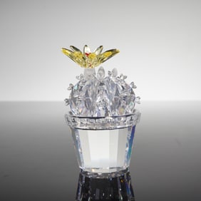 Swarovski Crystal Figurine, Flowering Cactus