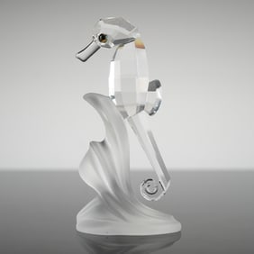 Swarovski Crystal Sea Horse Figurine on Frosted Base