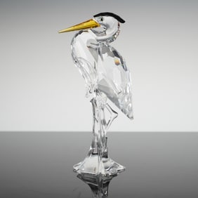 Swarovski Crystal Silver Heron Figurine Model 221627