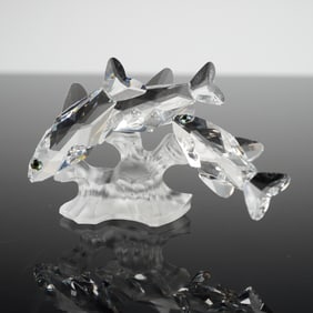 Swarovski Silver Crystal Three South Sea Fish Figurine