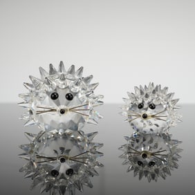 A Pair of Swarovski Crystal Hedgehog Figurines