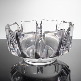 Orrefors Crystal Corona Bowl by Lars Hellsten