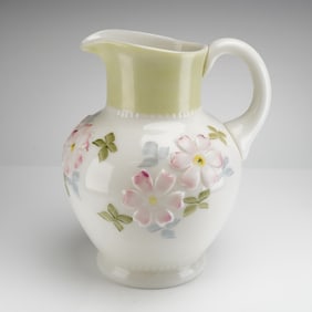 Consolidated Lamp & Glass Coreopsis Pattern Milk Glass Pitcher