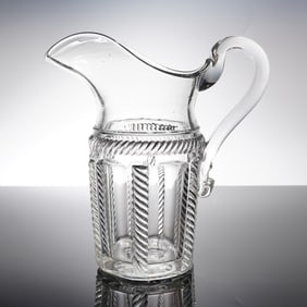 Early American Pressed Glass Water Pitcher