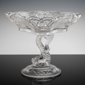 A Bryce Brothers Early American Pressed Glass Fish-Stem Compote
