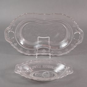 A Pair of EAPG Pressed Glass Serving Dishes, Late 19th Century