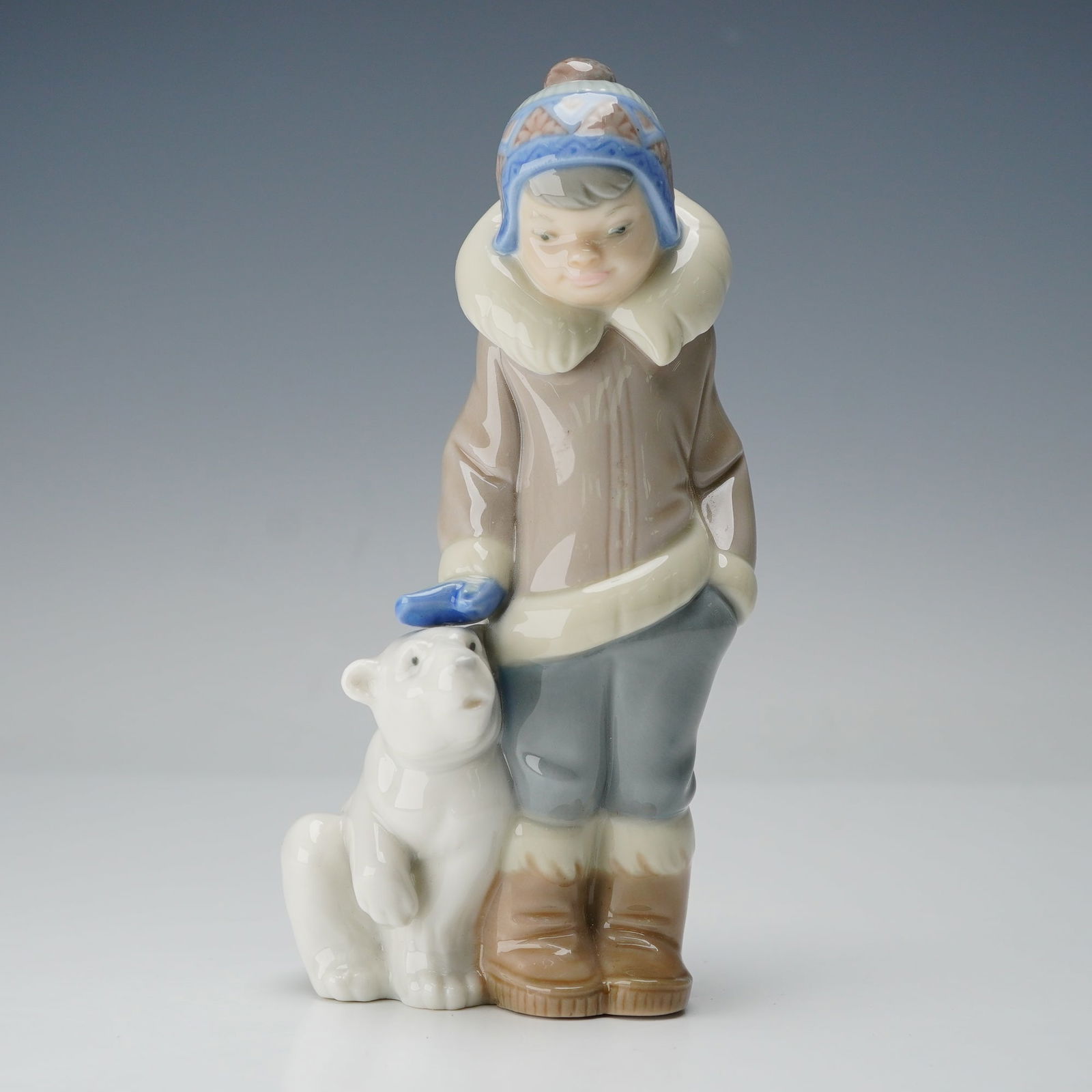 Lladro Porcelain Figurine, Eskimo Boy With Pet 1005238 (1 of 4)