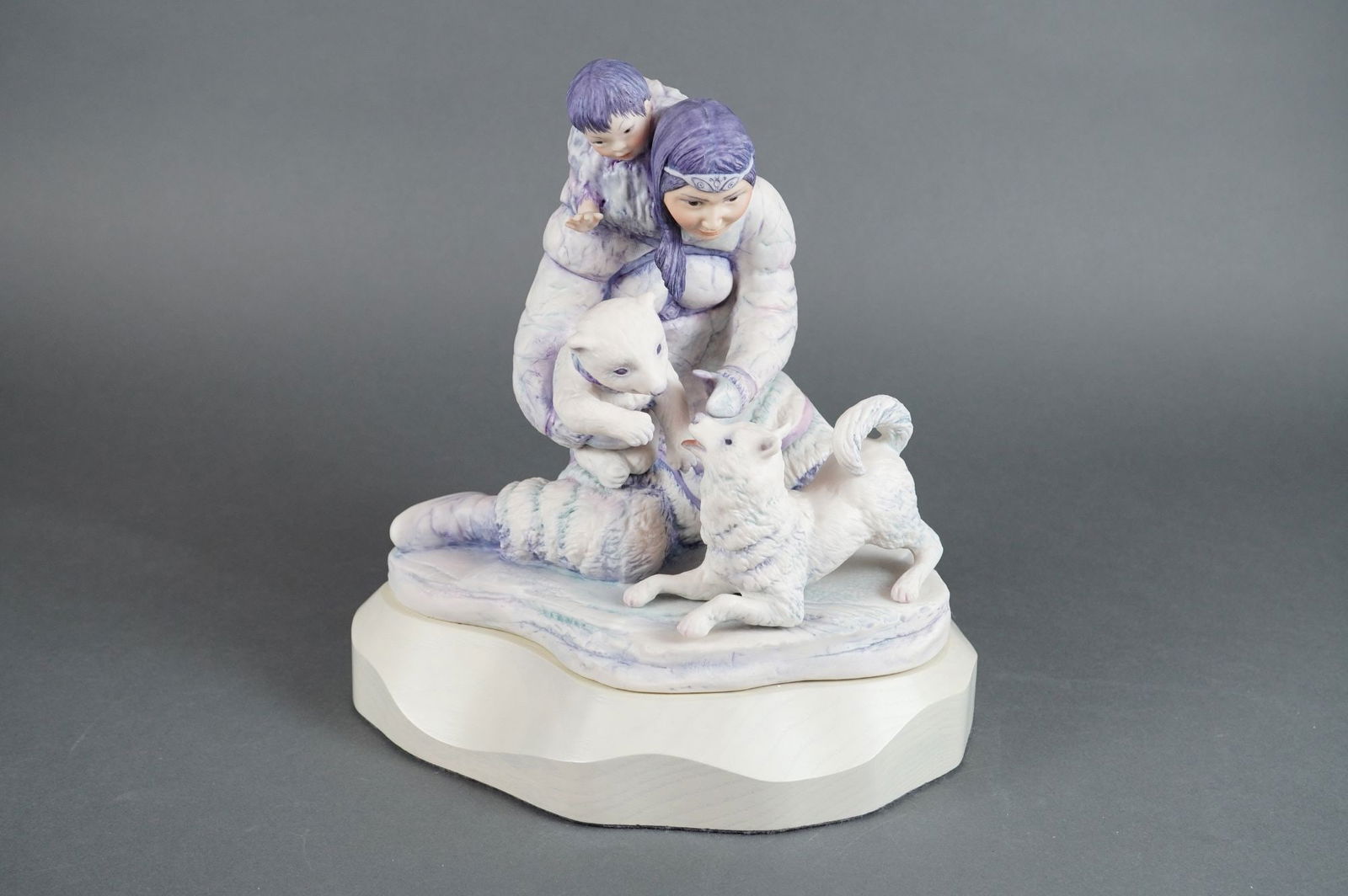 Cybis Ltd Ed Porc. Figural Group Eskimo Mother Child Polar Bear & Husky (1 of 4)