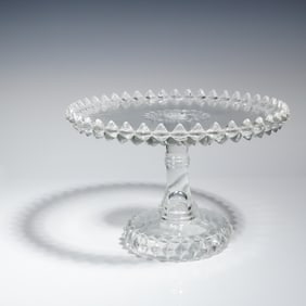 EAPG Bryce Brothers Sawtooth Band Pedestal Cake Stand