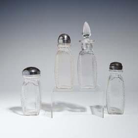 A Collection of Four American Pressed Glass Cruetware Pieces