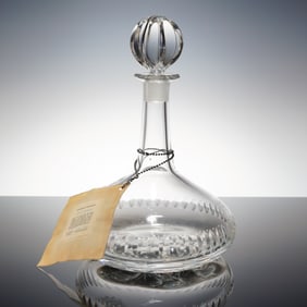 Orrefors Swedish Lead Crystal Ship Decanter Set for Franklin Mint, 1978