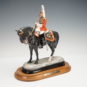 Michael Sutty Porcelain Sculpture and Base, Officer The Life Guards 1980s