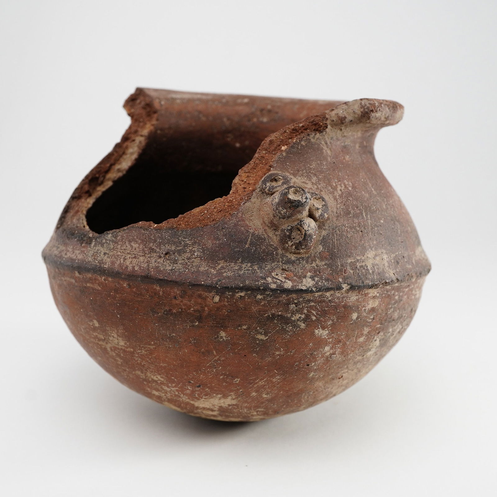 Pre-Columbian Pottery Floral Handle Jar (1 of 5)