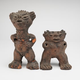 A Pair of Terracotta Tribal Art Figures