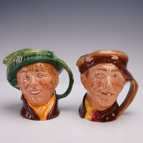 2pc Royal Doulton Character Jugs, Arry D6207 and Arriet D6208