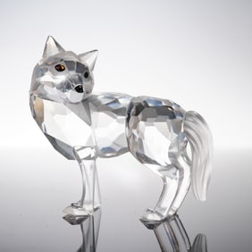 Swarovski Silver Crystal Fairy Tales Figurine, Wolf