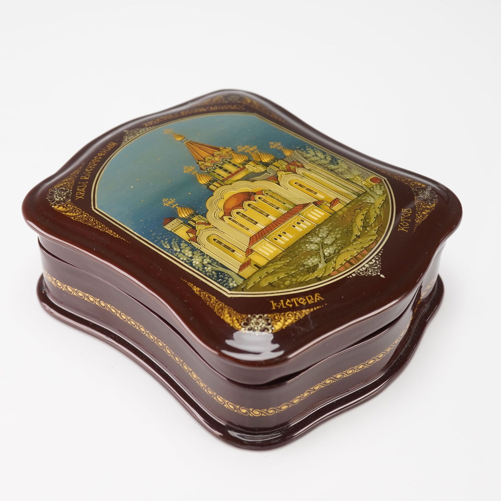 Mstera Russian Lacquer Box - Church of Resurrection, by Kotov (1 of 5)