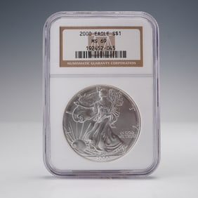 2000 American Silver Eagle Dollar NGC Graded MS69