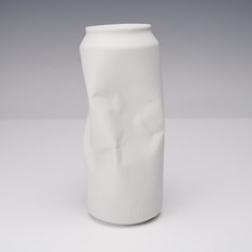 Rosenthal Do Not Litter Porcelain Crushed Can Vase