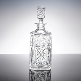 A Bohemia Crystal Pinwheel Pattern Decanter and Stopper