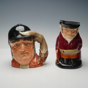 2pc Royal Doulton LG Character Jug-Gone Away D6531 & LG Toby The Huntsmen