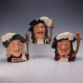 3pc Royal Doulton Large Character Jugs, Three Musketeers