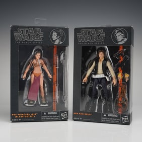 2pc Star Wars Black Series Leia Slave and Han Figures
