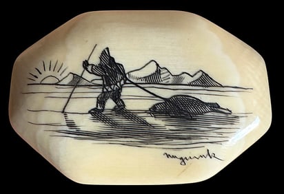 A signed Natural Material Eskimo button