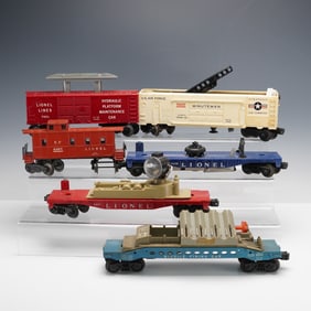 6pc Lionel O Gauge Train Cars Including Missile Firing and Minuteman Cars