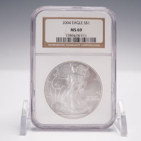 2004 American Silver Eagle Type 1 Dollar NGC Graded MS 69