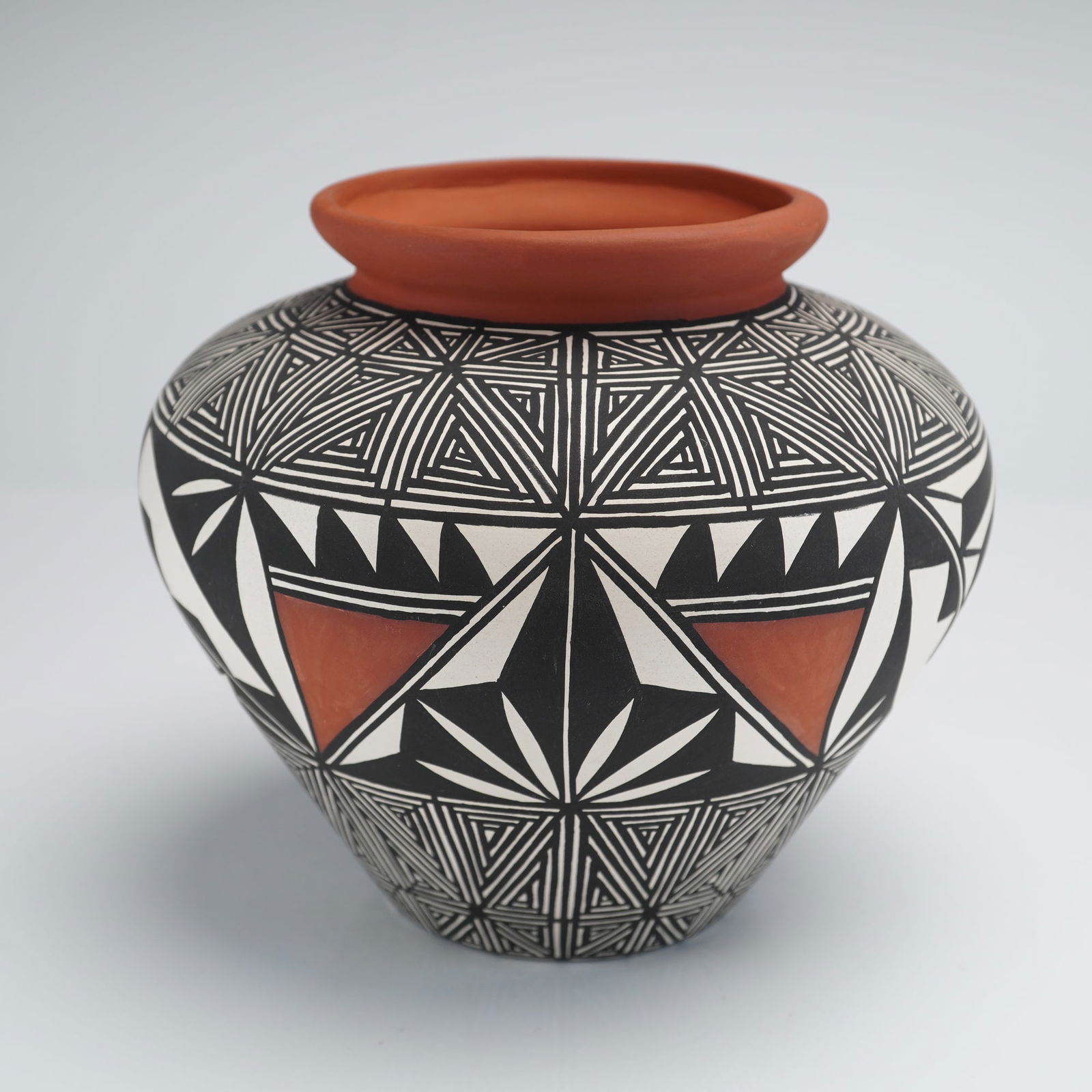 Native American Acoma Polychrome Jar Signed ML (1 of 3)