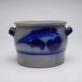 Westerwald Salt-Glazed Stoneware Storage Crock, Marked 7 1/2