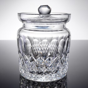 Waterford Crystal Lismore Cut Crystal Biscuit Barrel and Lid