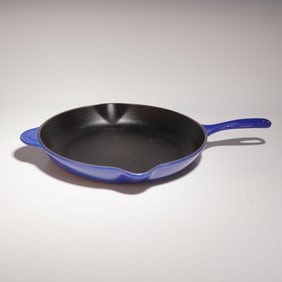 Le Creuset Signature Enameled Cast Iron Skillet Marseille Blue