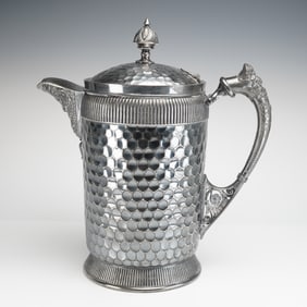 Meriden Britannia Co. Silver-Plated Hammered Pitcher