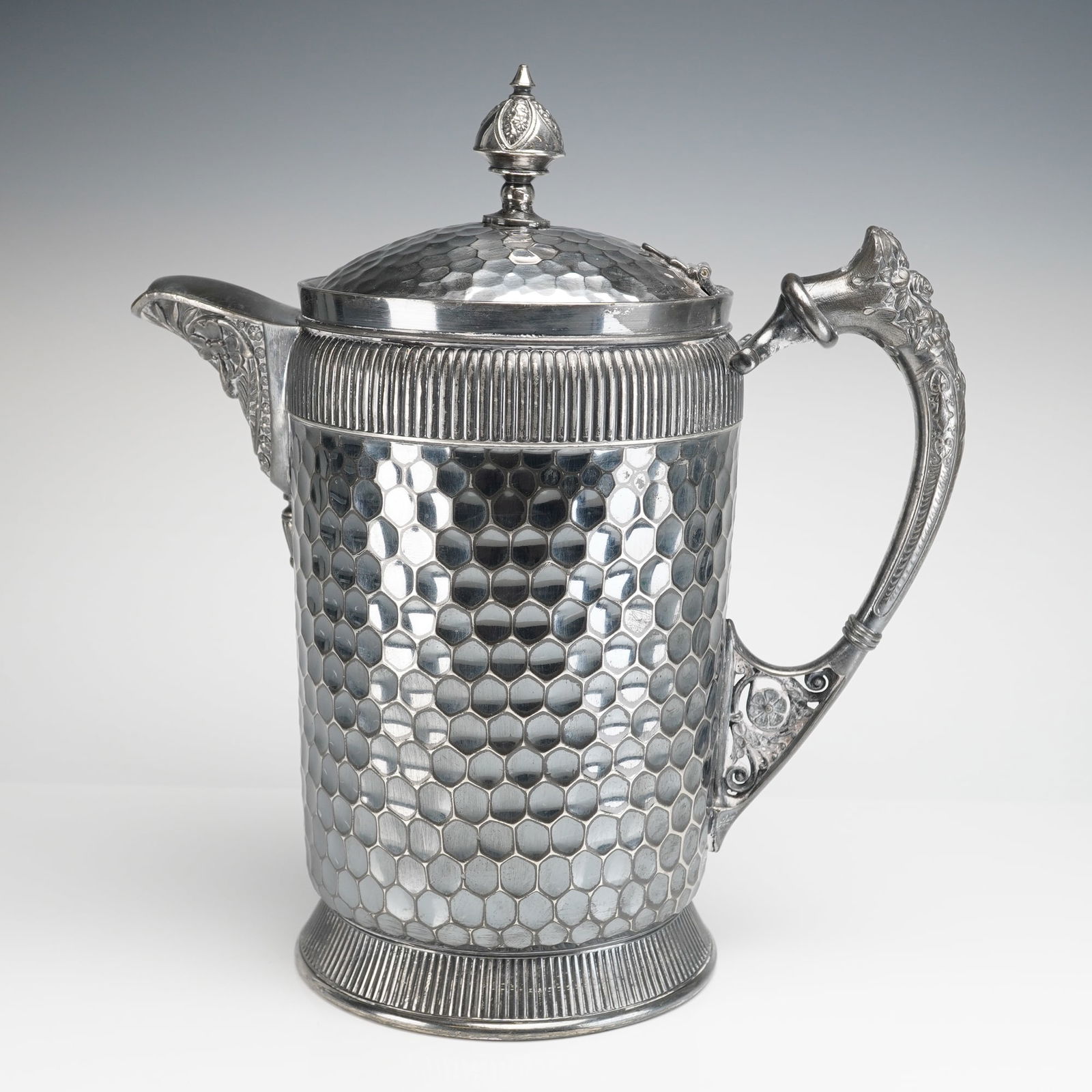 Meriden Britannia Co. Silver-Plated Hammered Pitcher (1 of 5)