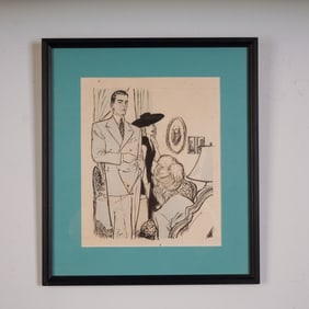 Wayne Hall Original Illustration, Don't Say That Word, 1945, Signed