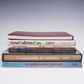 9pc Auto History Book Lot Shelby Mustang Mercedes Cadillac