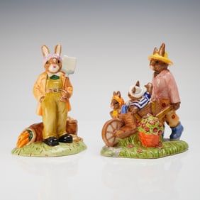 2 Royal Doulton Bunnykins Figurines, Land Girl DB211 & Home Grown DB429