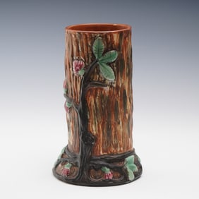 Weller Pottery Warwick Art Floral Tree Trunk Vase
