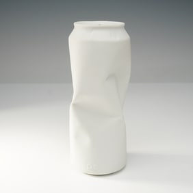 Rosenthal Do Not Litter Collection Bisque Porcelain Crushed Can Vessel
