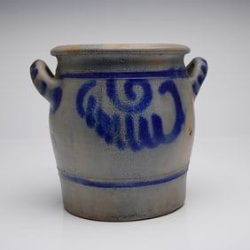 Westerwald Salt Glazed Stoneware Handled Crock
