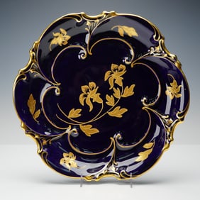 Graf von Henneberg Jlmenau Echt Kobalt Floral Gilt Porcelain Platter