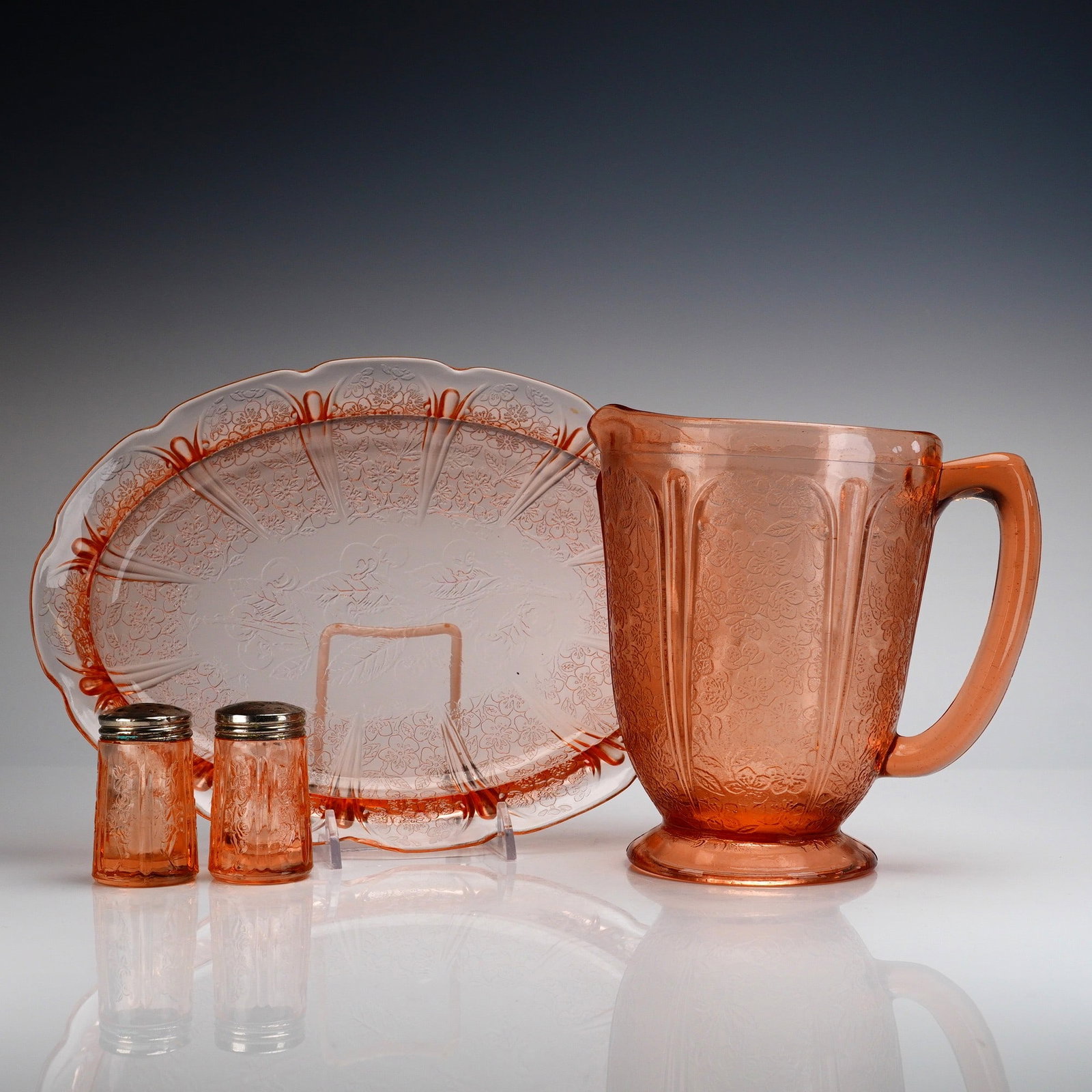 4pc Jeannette Depression Glass Tableware Items, Cherry Blossom Pink (1 of 5)