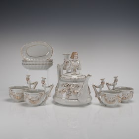 9 Paul Ux Figural Porcelain Tea Service