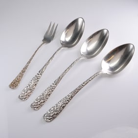 S. Kirk & Son Repousse Sterling Silver 4-Piece Flatware Set