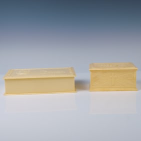 2pc Vintage Celluloid-Look Plastic Boxes
